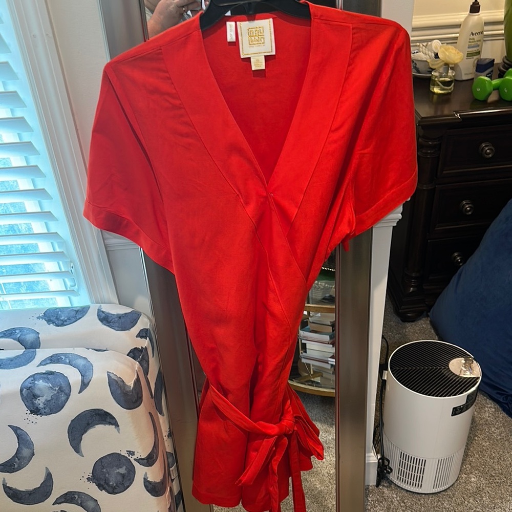 Elegant Red Wrap Dress